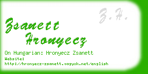 zsanett hronyecz business card